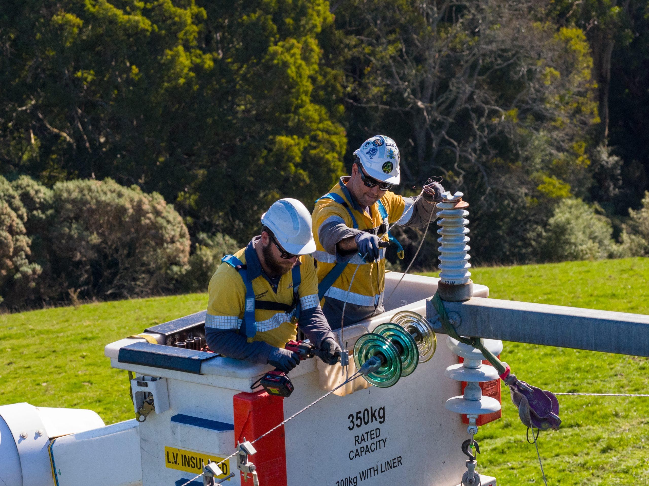 Drones help Colac crews with re-conductor works at Johanna